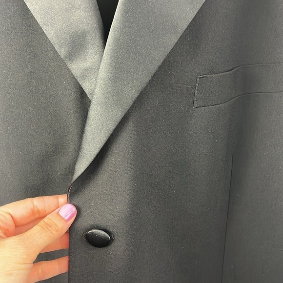 Linea Uomo Wool Tuxedo Formal Black Satin Trim Blazer Jacket Mens Size 48 XL - Picture 9 of 14